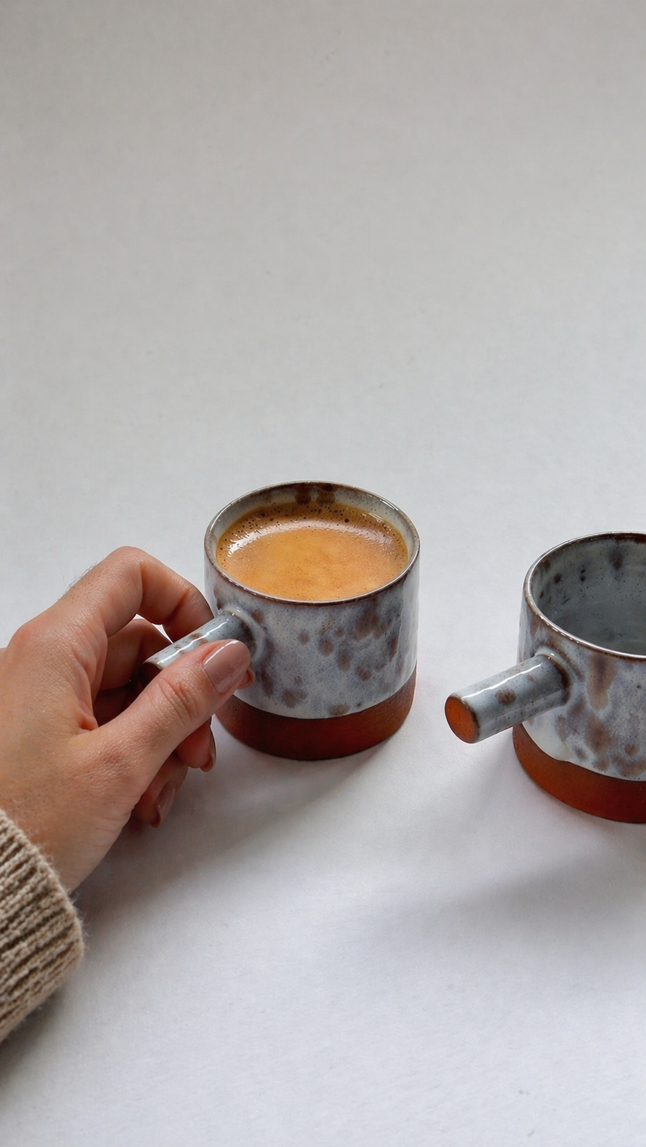 Terracotta with white glaze 60 ml espresso cup