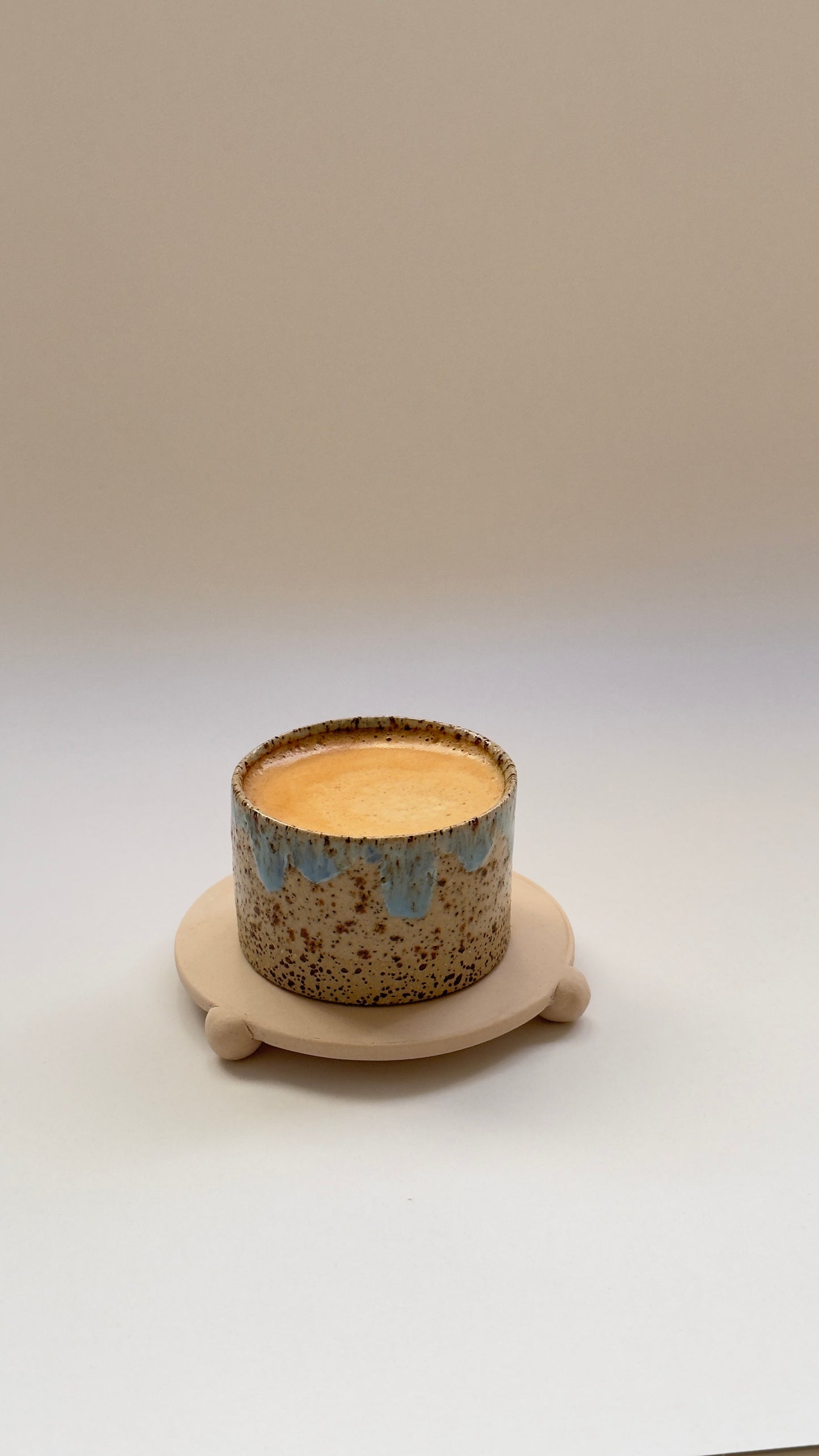 3 oz handleless espresso cup with saucer