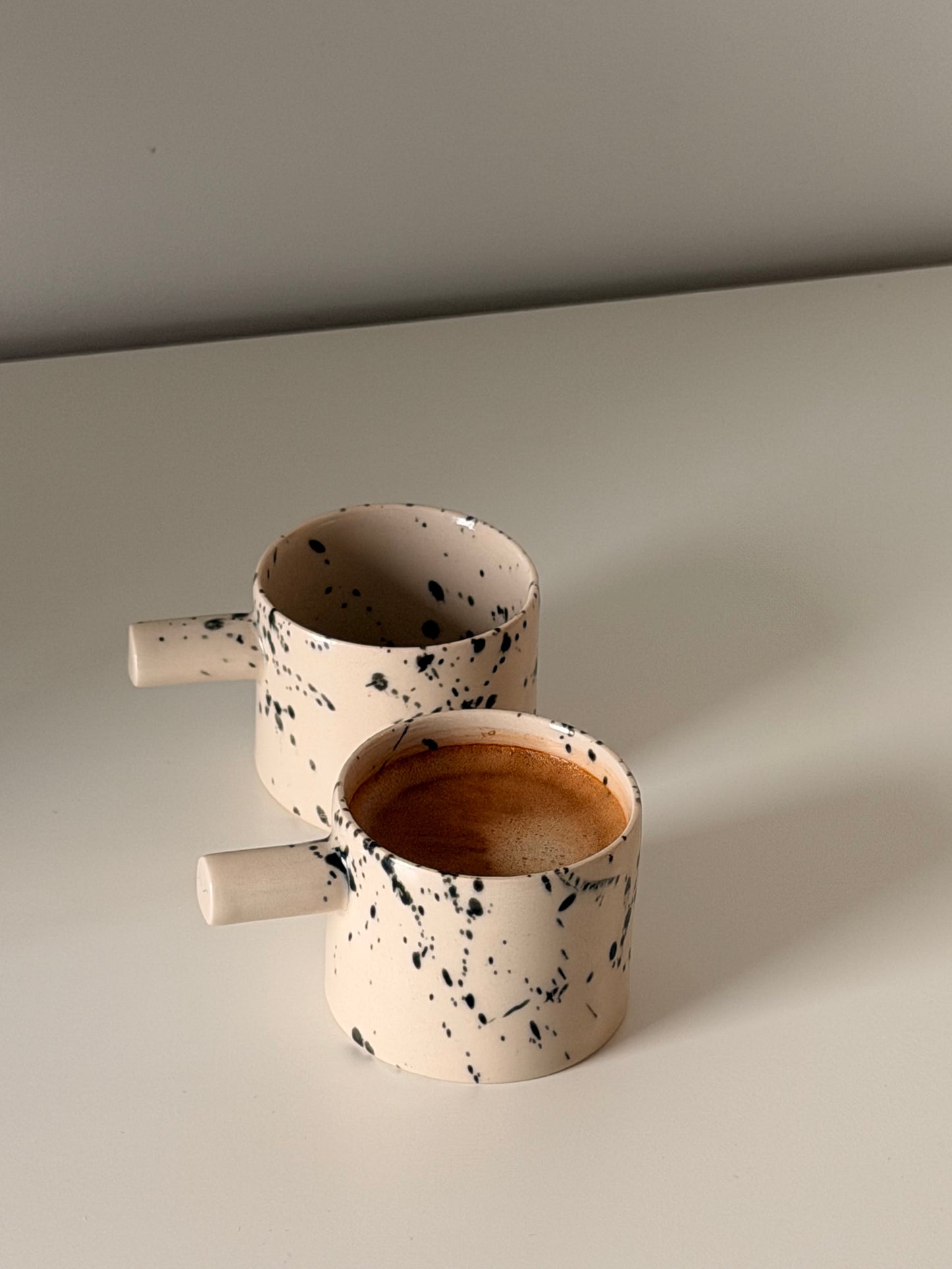 Handmade 4 oz Ceramic Espresso Cup Set of 2 – Speckled Pottery