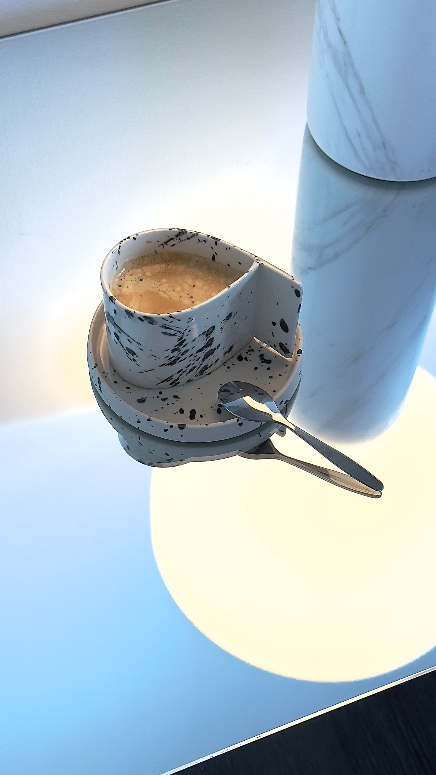 3,5 oz volume drop shape double espresso cup set