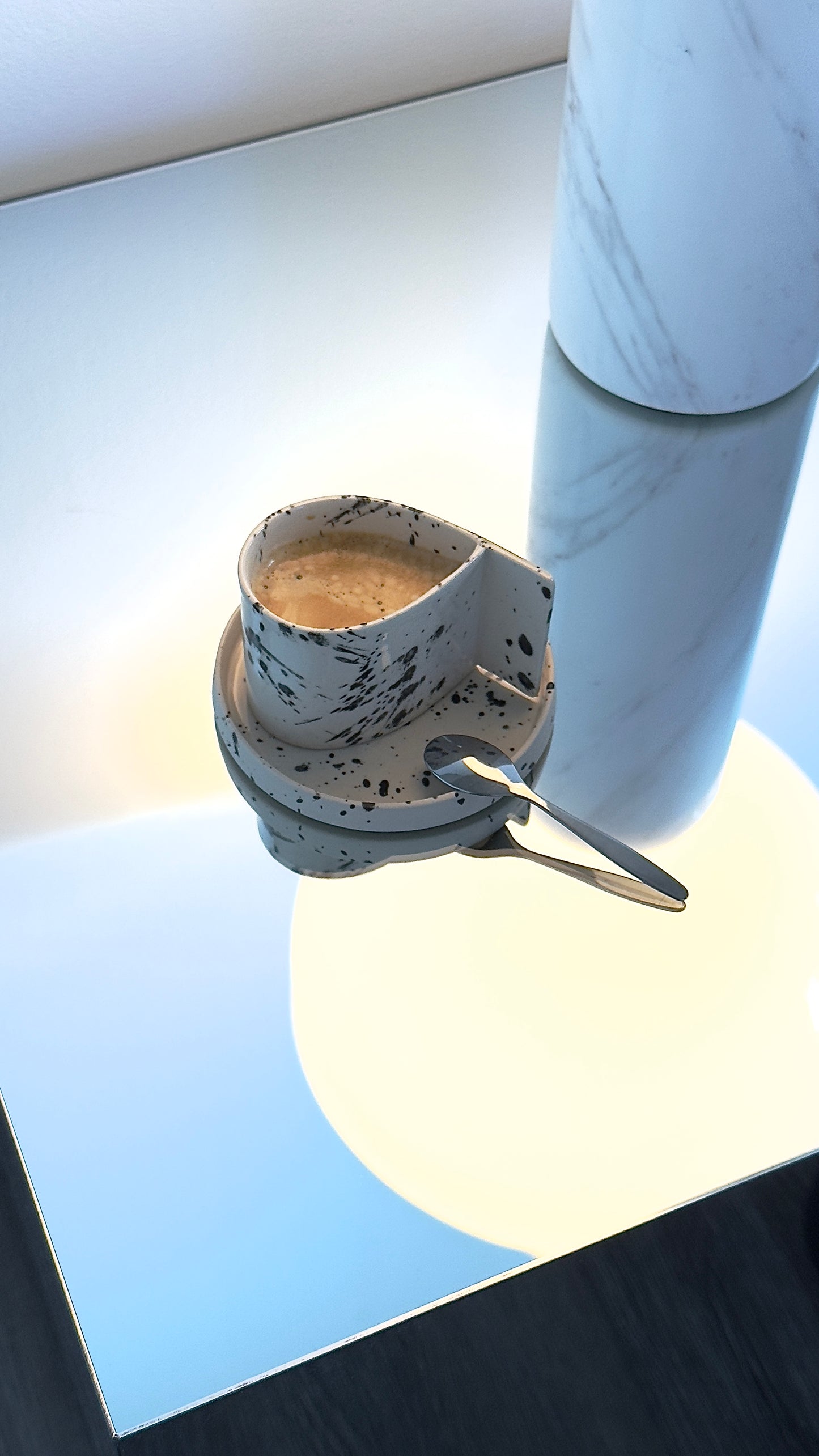 3,5 oz volume drop shape double espresso cup set