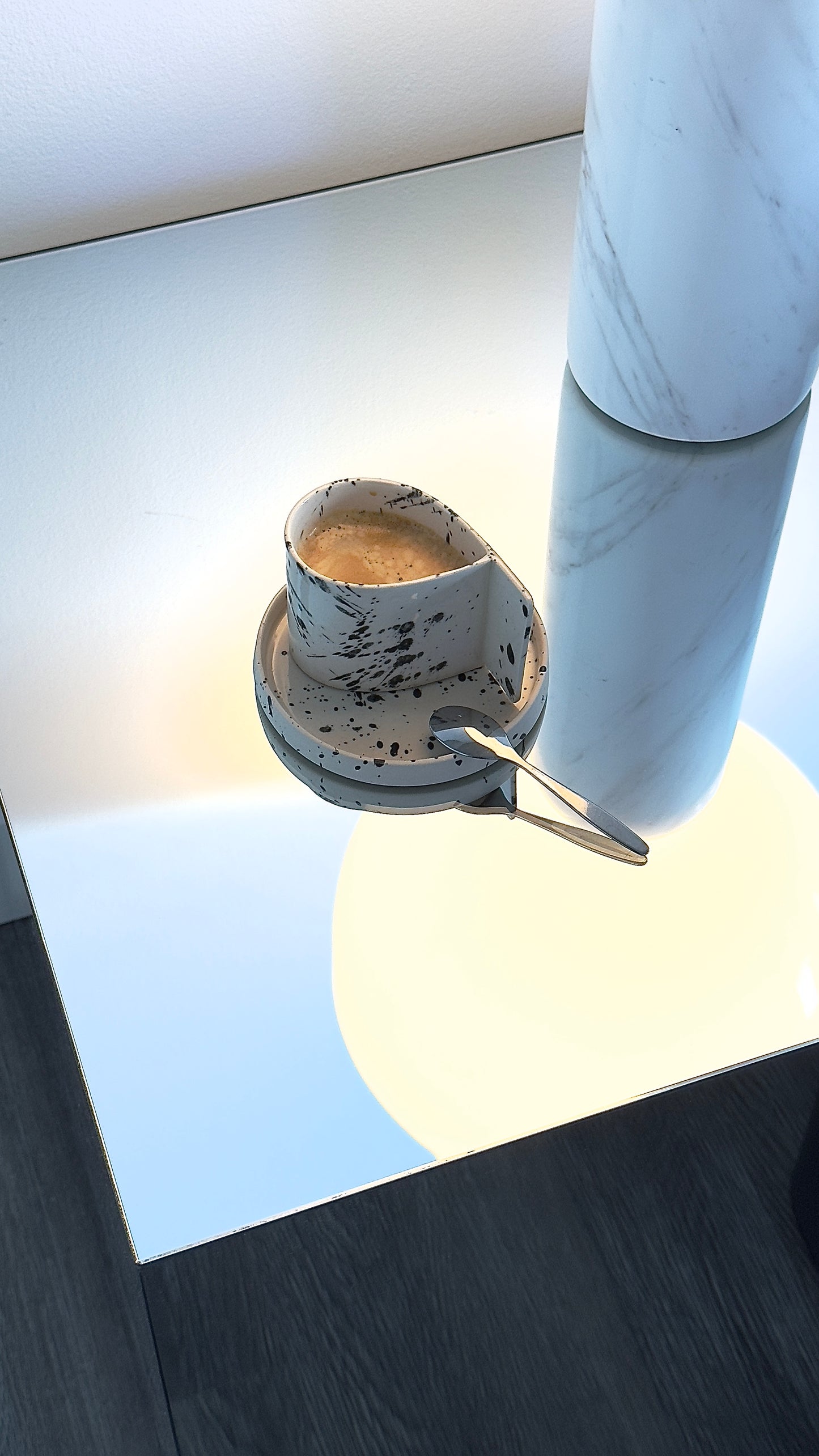 3,5 oz volume drop shape double espresso cup set