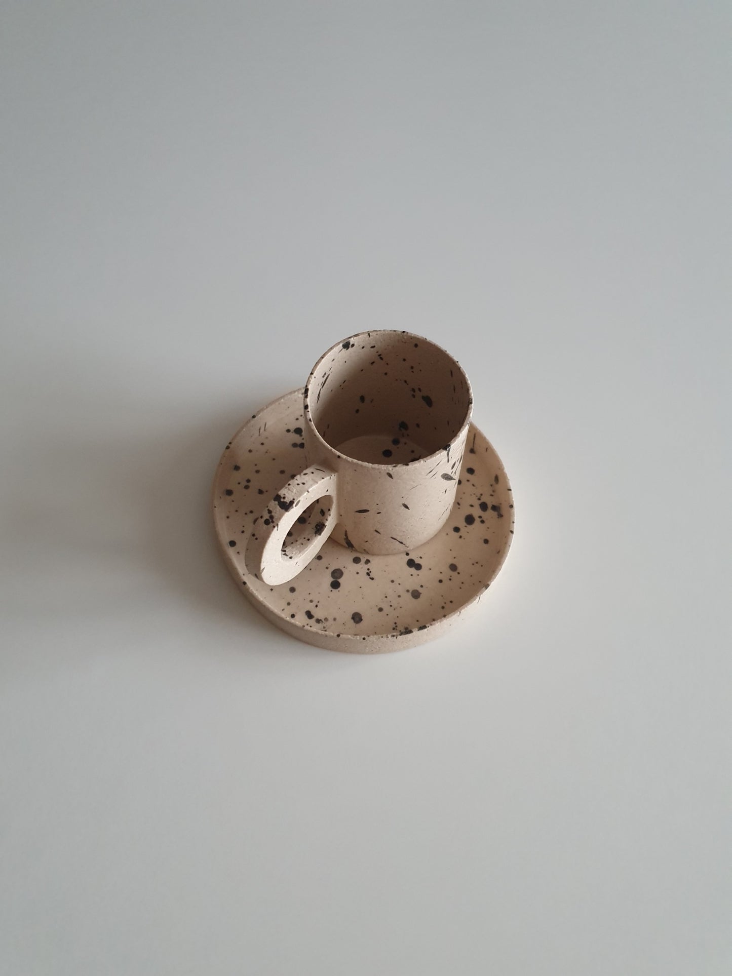 Stoneware Cup with Saucer 90 ml / 3 oz