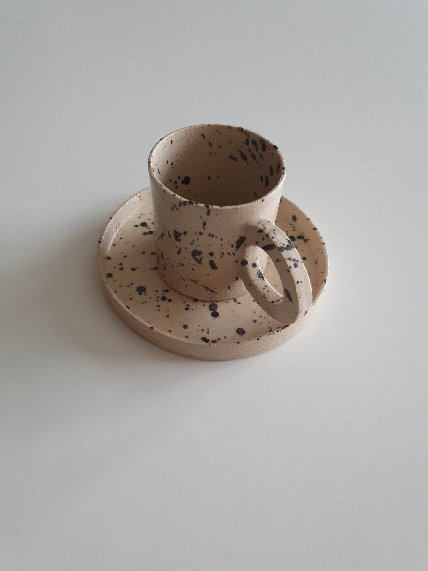 Stoneware Cup with Saucer 90 ml / 3 oz