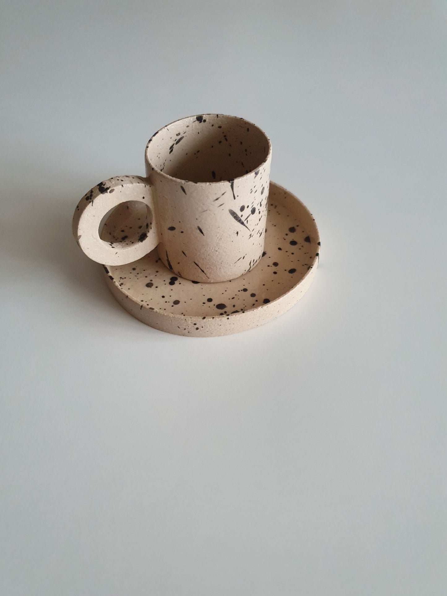 Stoneware Cup with Saucer 90 ml / 3 oz