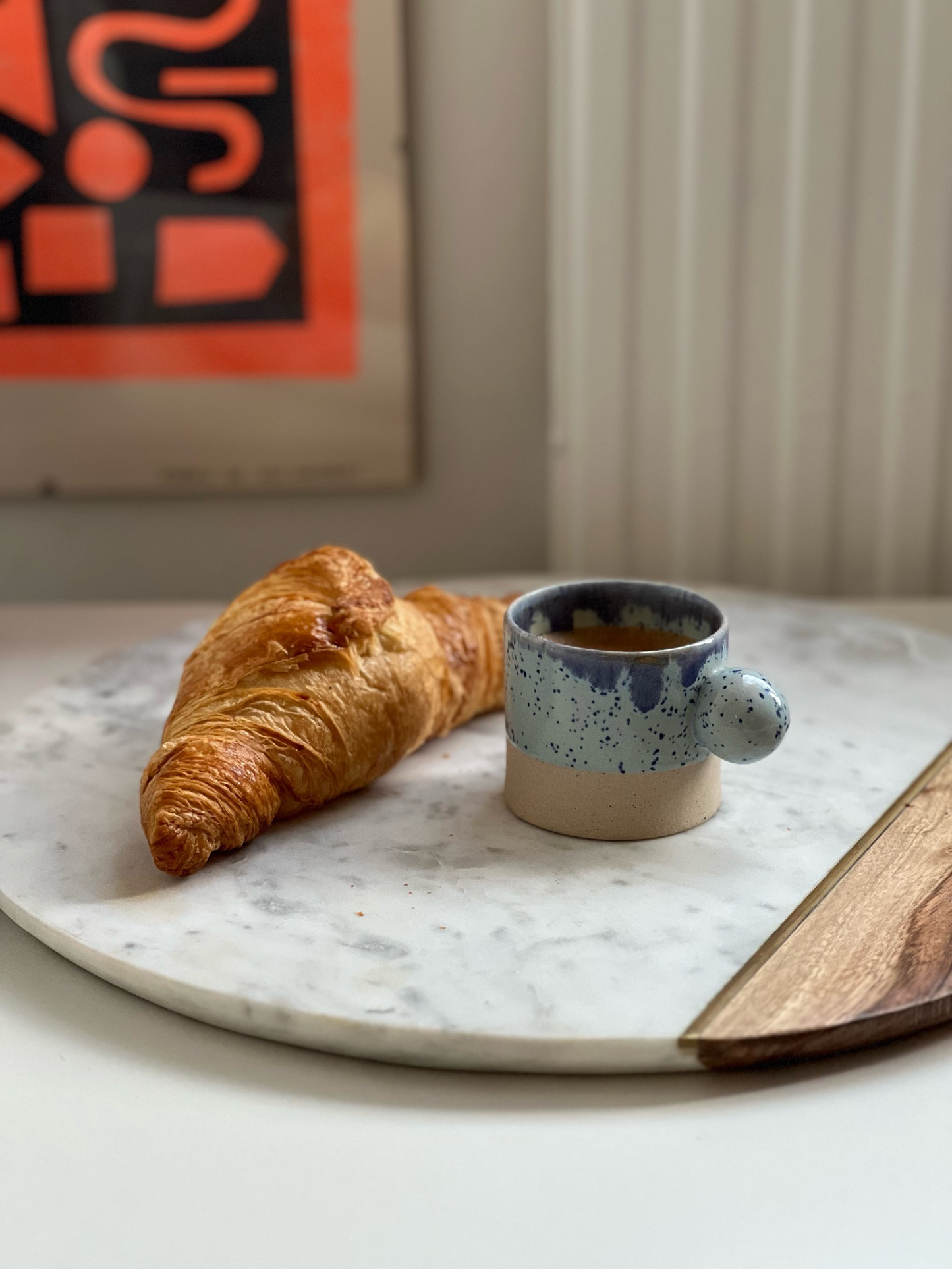 5 oz baby blue double espresso cup, Ball handle espresso cup