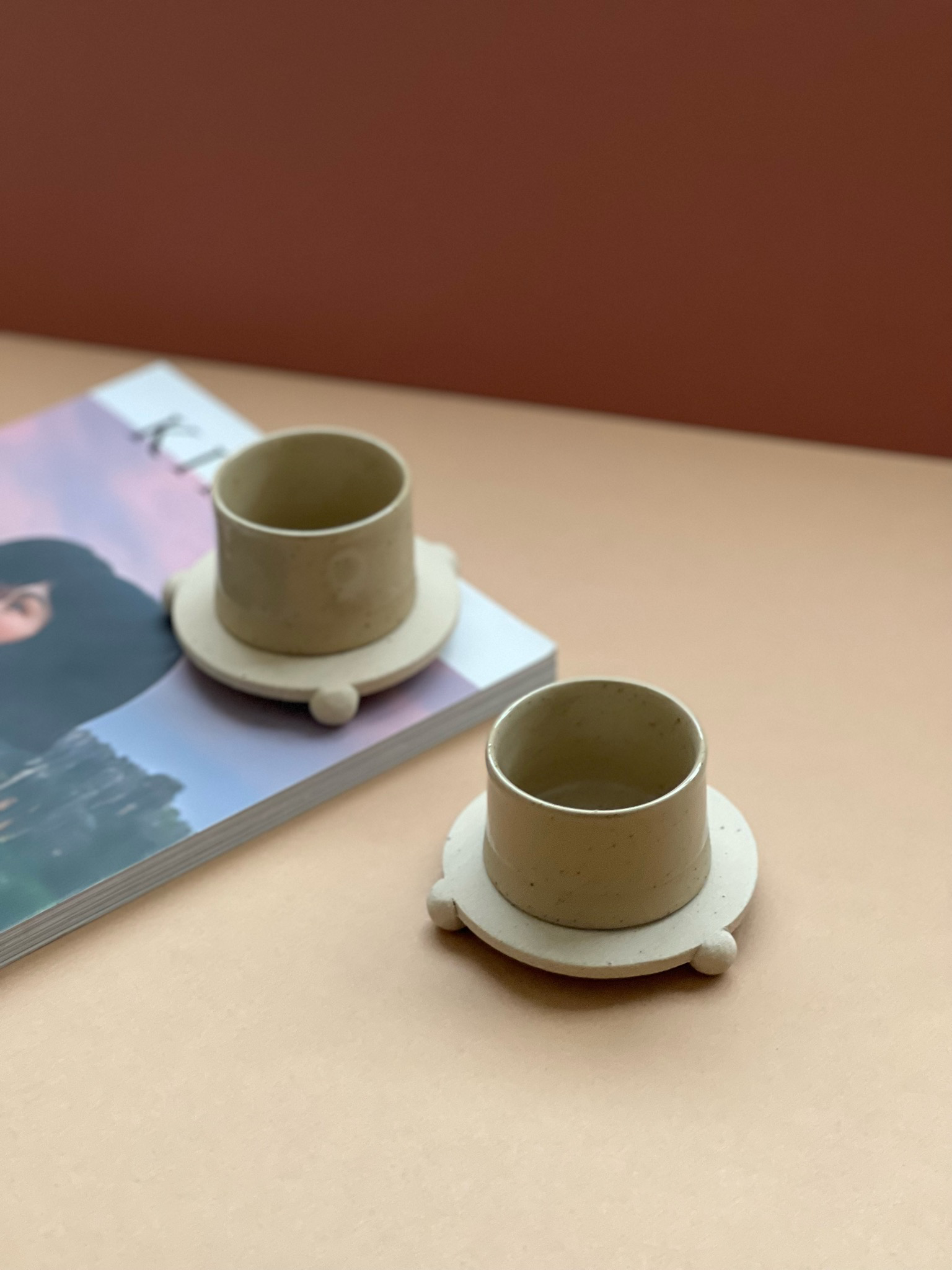 Dewstone Espresso Cups with Espresso Paddles (SET OF