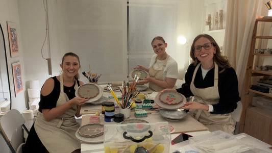 Student pottery at the Doppiocotto ceramics studio in Waterloo, London SE1