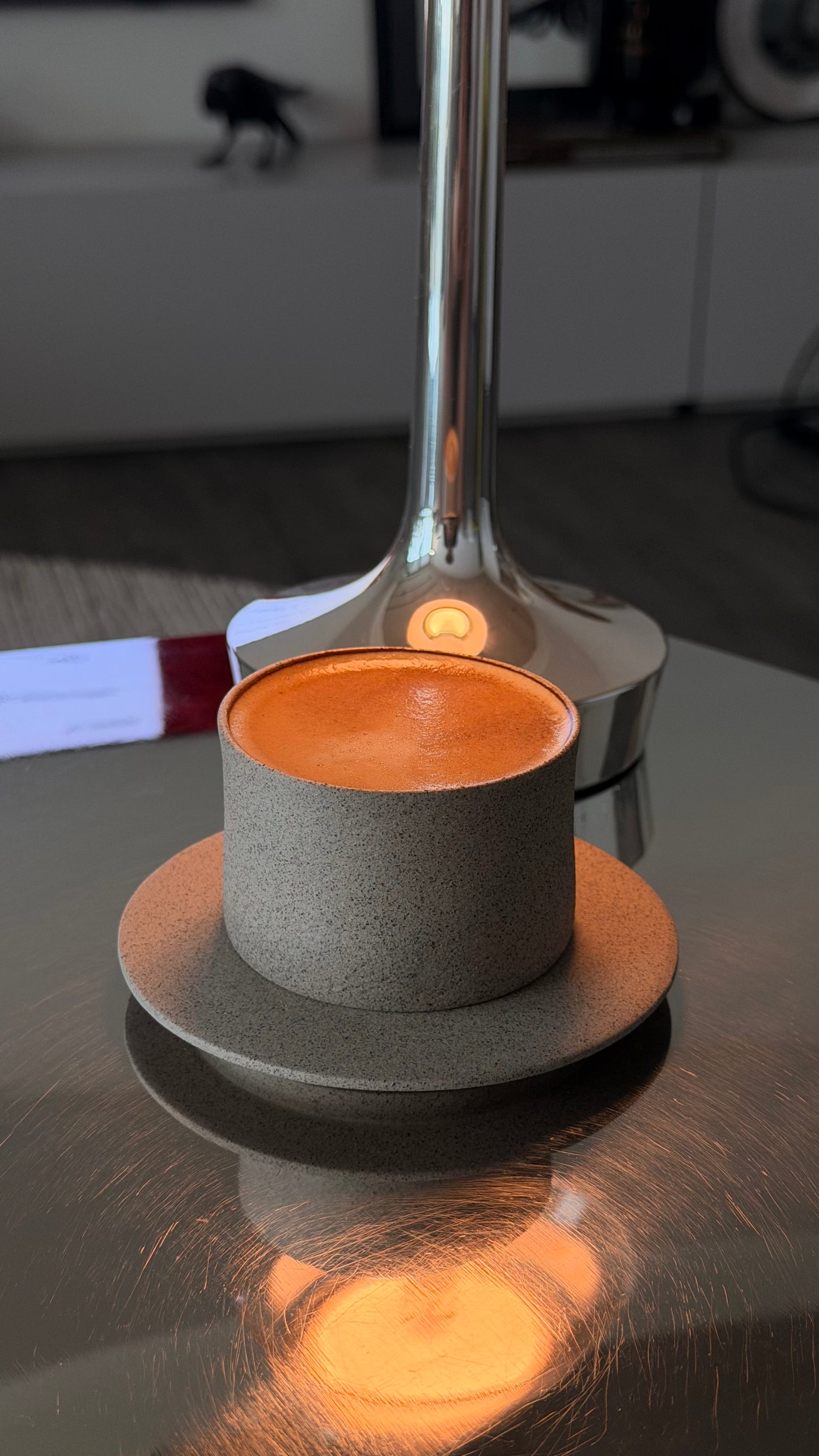 3 oz handleless espresso cup with saucer