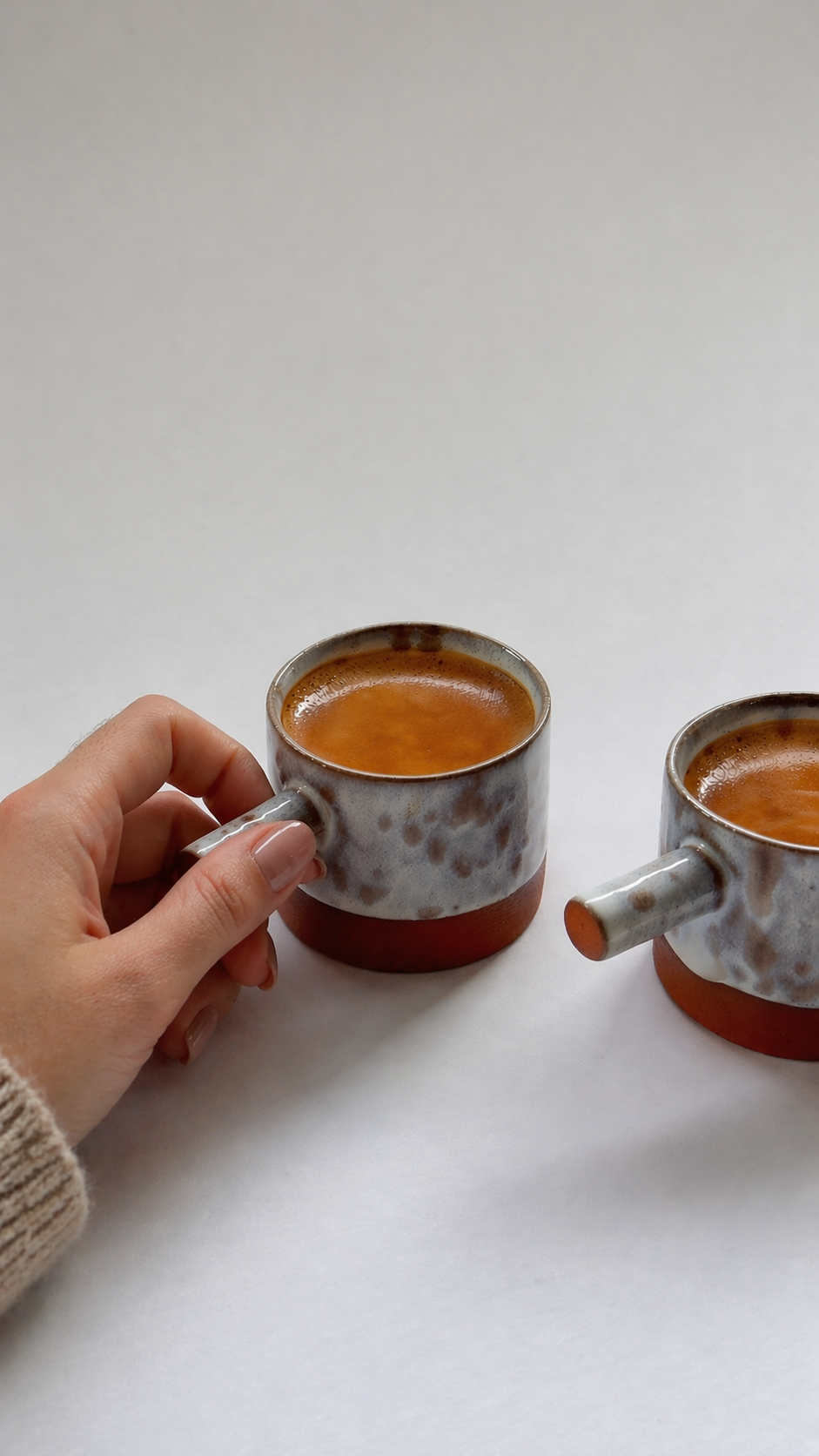 Terracotta with white glaze 60 ml espresso cup