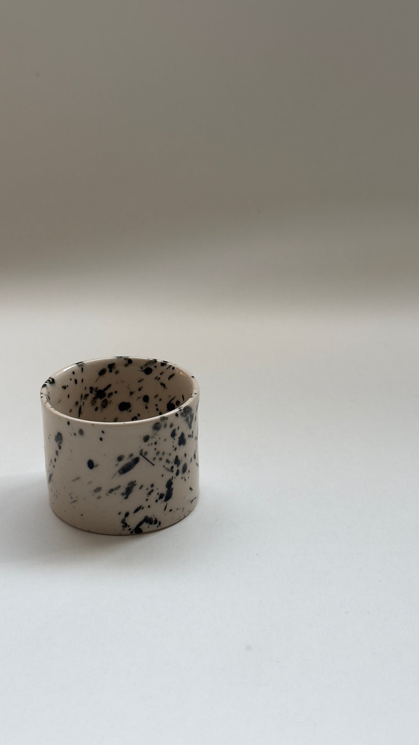 Artisan handleless espresso cup crafted from British stoneware