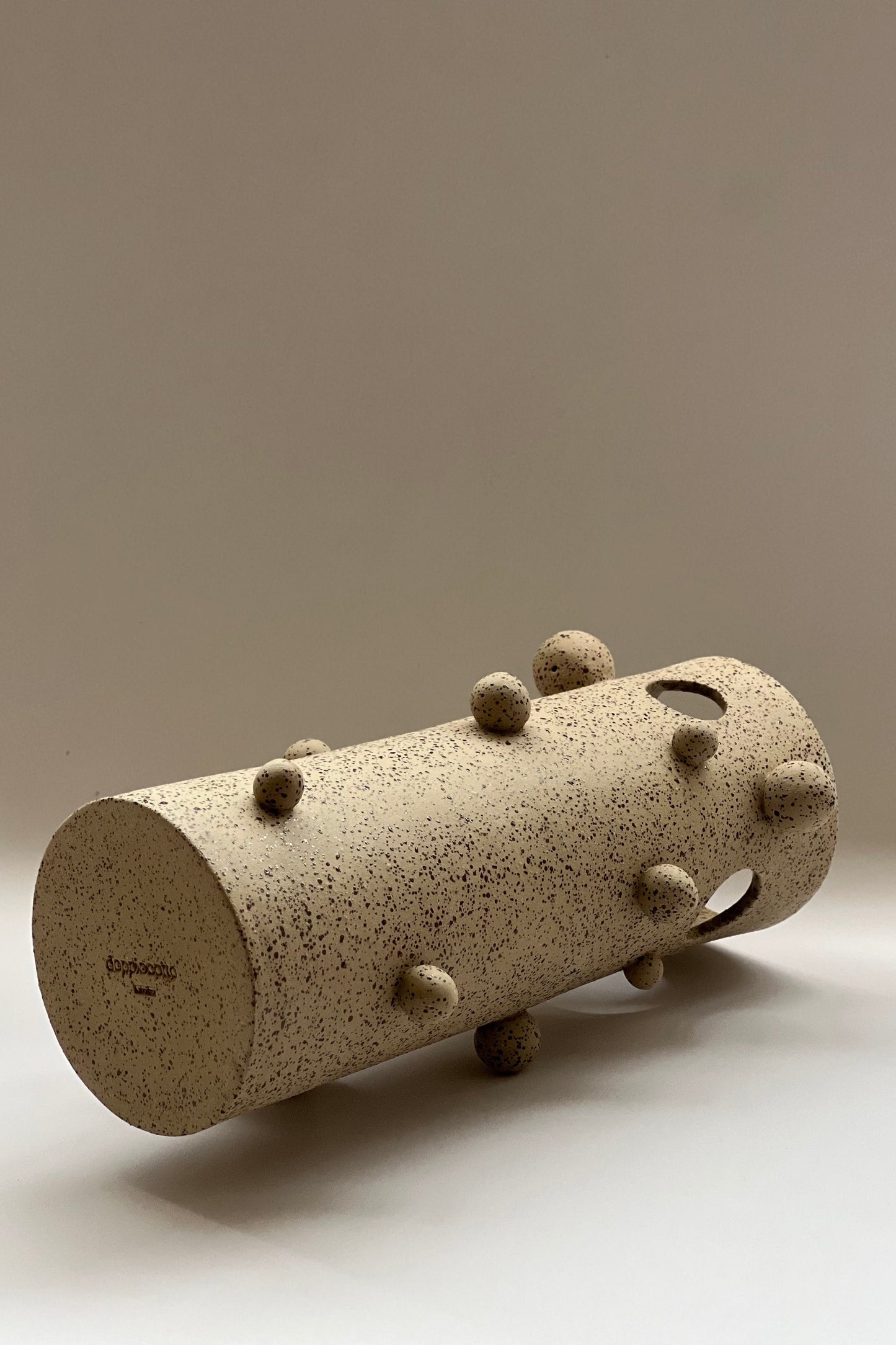 Doppiocotto large handmade stoneware vase with speckled glaze