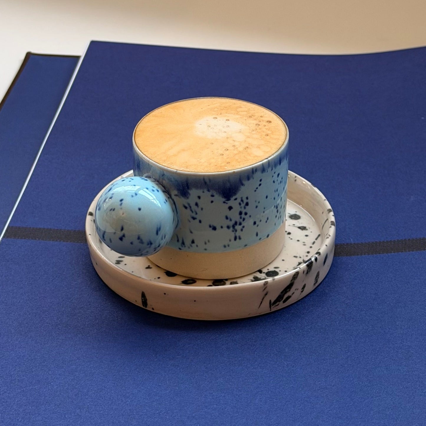 Doppiocotto handmade 2 oz stoneware espresso cup with saucer