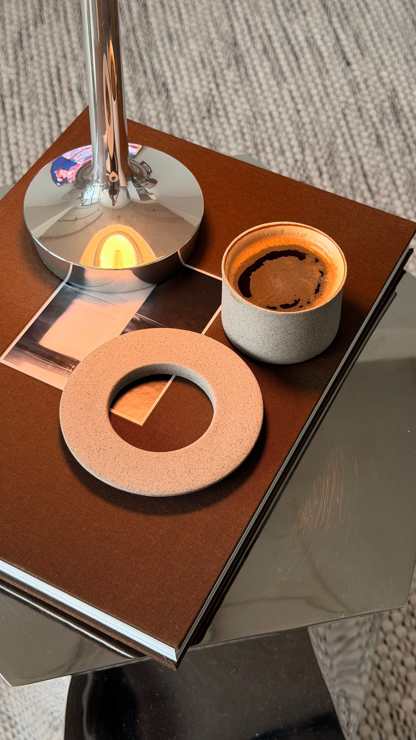 3 oz handleless espresso cup with saucer