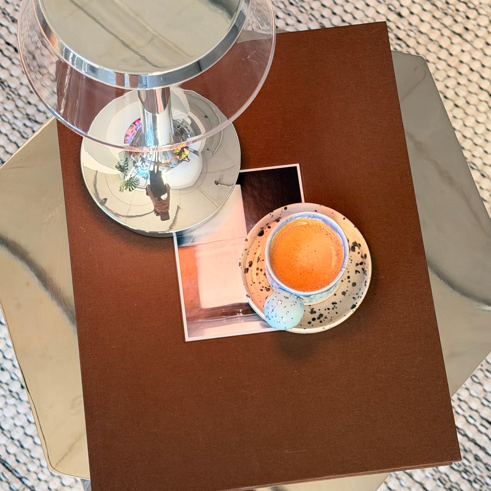 Handmade espresso cup and saucer styled for coffee rituals