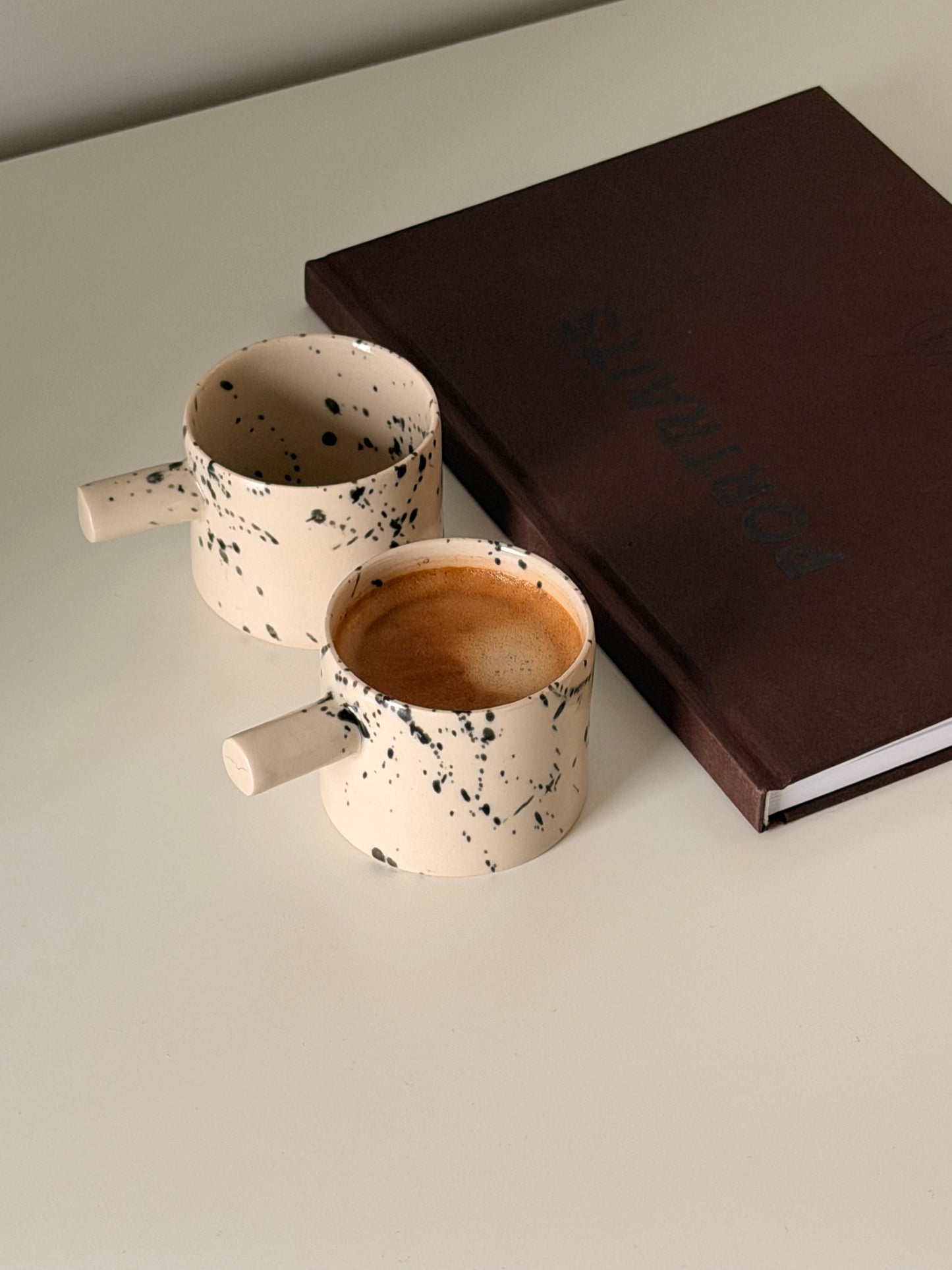 Handmade 4 oz Ceramic Espresso Cup Set of 2 – Speckled Pottery