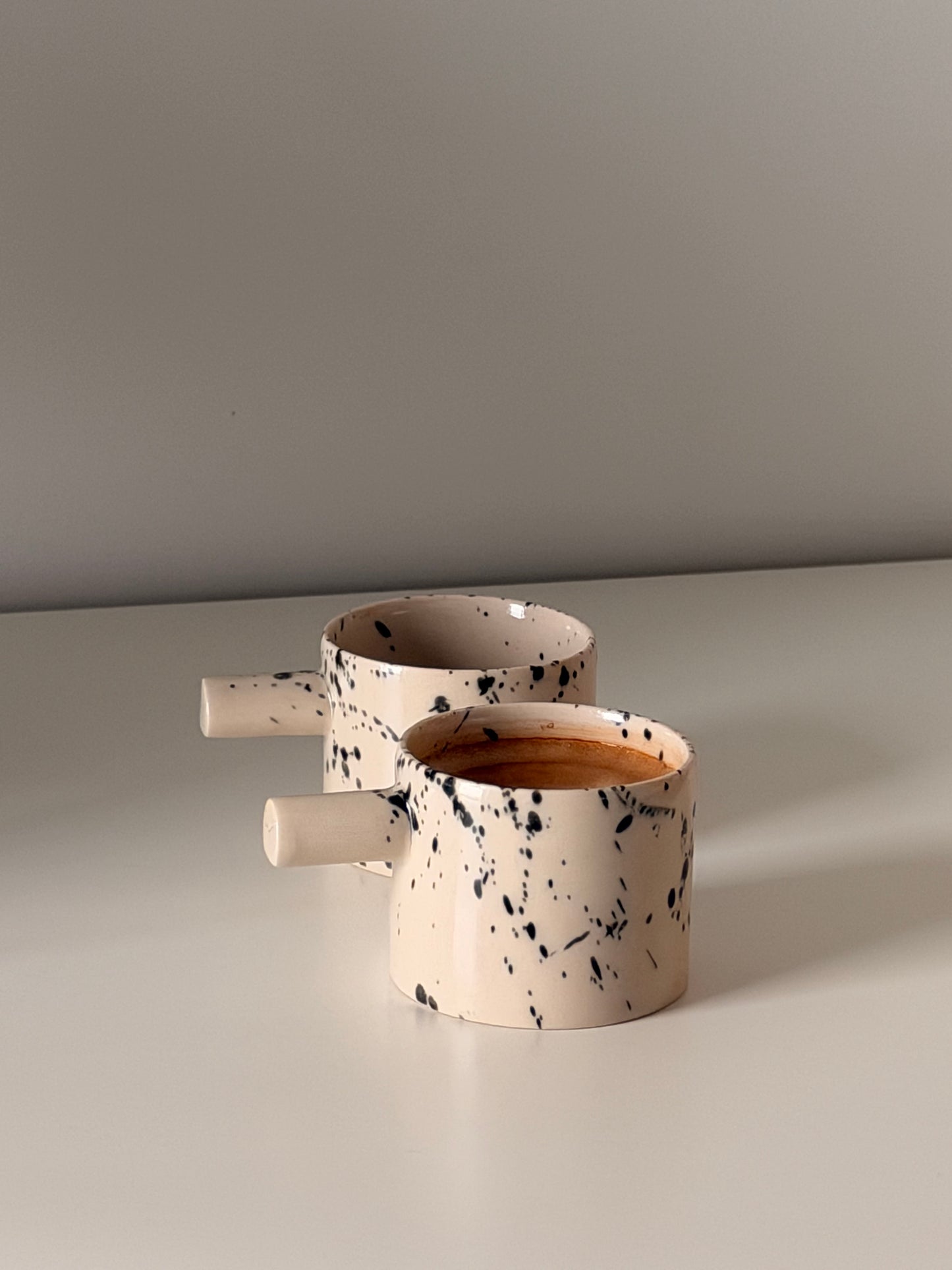 Handmade 4 oz Ceramic Espresso Cup Set of 2 – Speckled Pottery