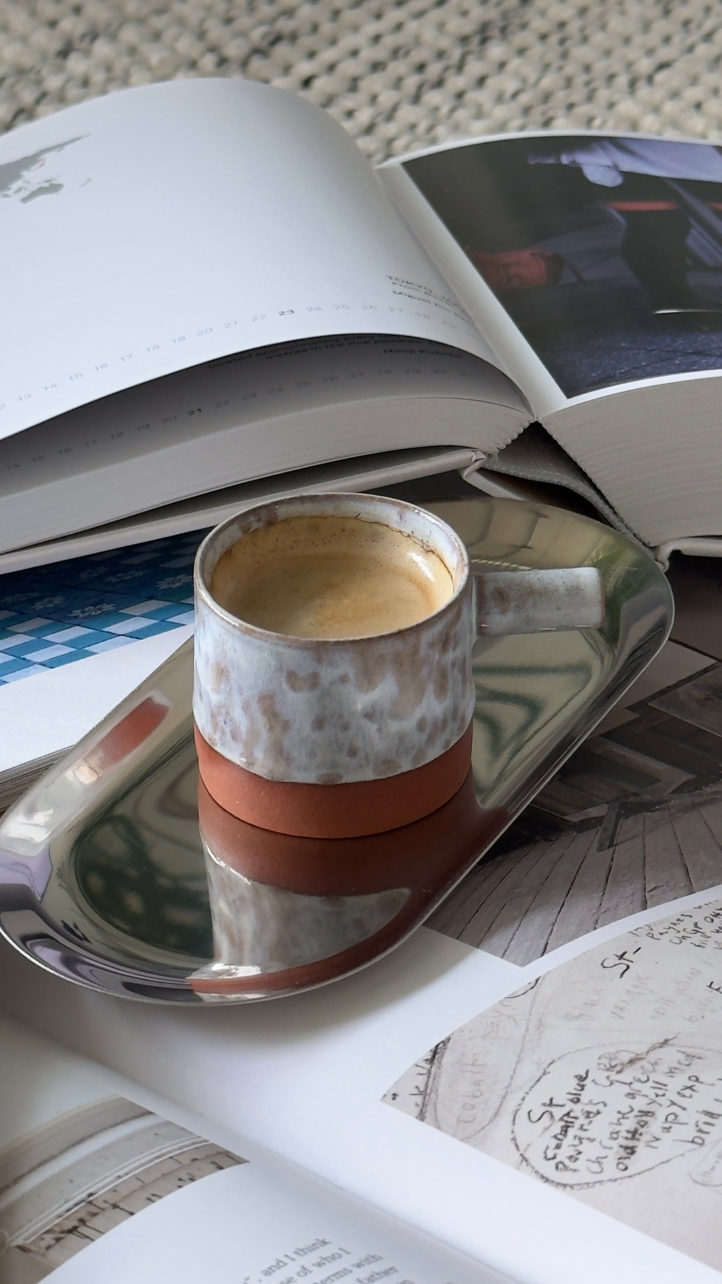 Terracotta with white glaze 60 ml espresso cup