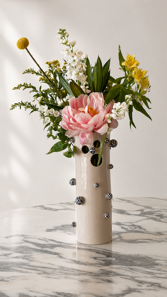 Handmade Bubble Vase – Sculptural Stoneware Flower Vase for Modern Home Decor