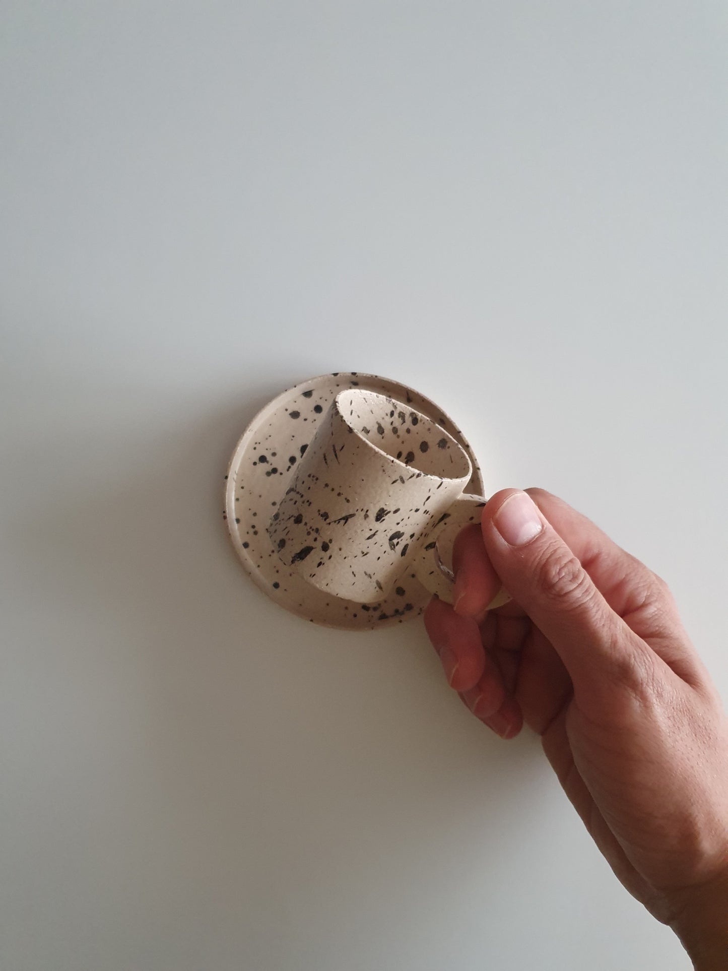 Stoneware Cup with Saucer 90 ml / 3 oz
