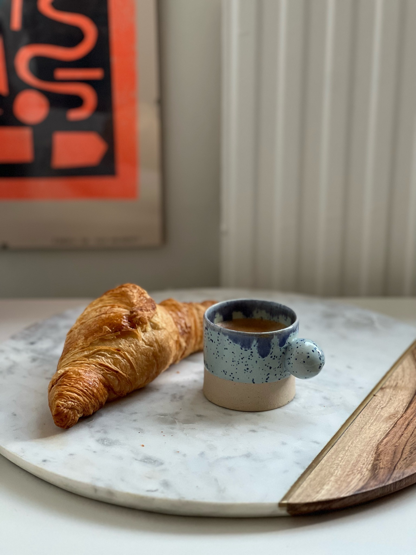 5 oz baby blue double espresso cup, Ball handle espresso cup